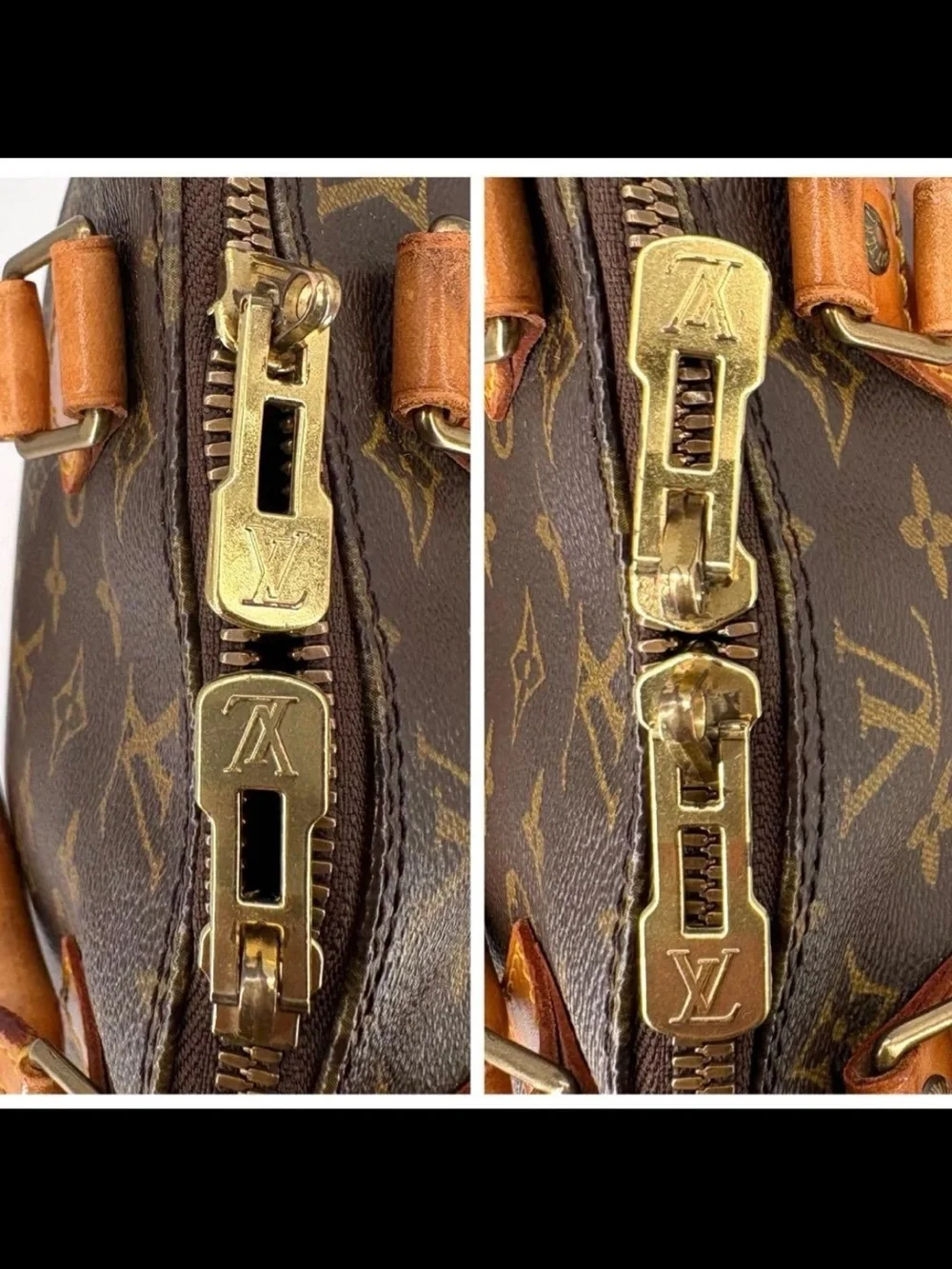 Louis Vuitton Monogram Canvas Satchel with Tan Vachetta Accents